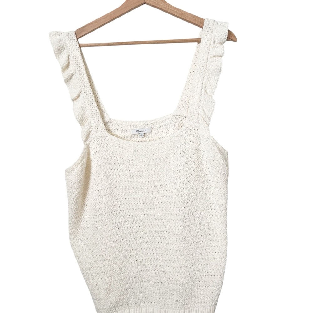 SALE! Madewell XL Ivory Color Knitted Top with Ruffled Straps